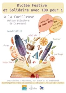 Dictée festive & solidaire avec 100 pour 1 @ La Cueilleuse